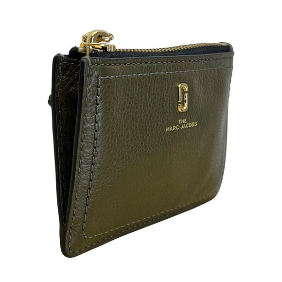 Marc Jacobs Olive Green Leather With Gold Hardware & ID Window Card Case Wallet - Picture 4 of 10